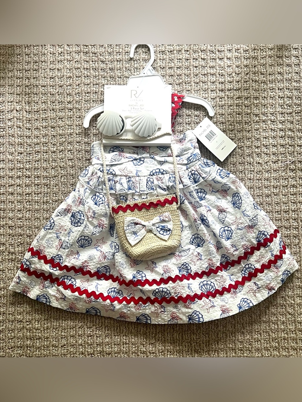 NEW NWT Littles by Rachel Zoe 3-Piece Seashell Toddler Dress Set Size 2T